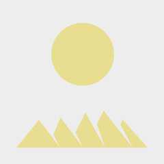 Geometric Mountains silhouette landscape art poster illustration