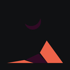 Obraz premium Geometric Mountains silhouette landscape art poster illustration