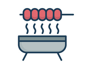 satay roasted grill meat single isolated icon with filled line style