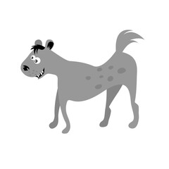 hyena in 2d cartoon style. flat isolated vector