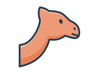 camel arabian animal single isolated icon with filled line style