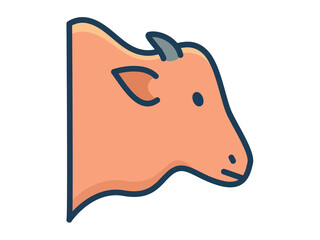 cow single isolated icon with filled line style