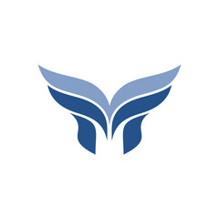 stylish letter M wing logo icon