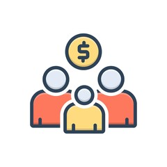 Obraz premium Color illustration icon for welfare