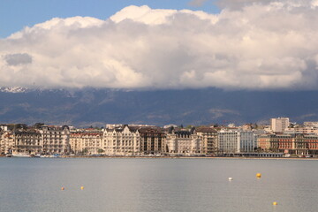 Views of the Leman lake in Geneva