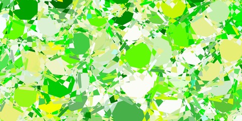 Light Green, Yellow vector pattern with polygonal shapes.
