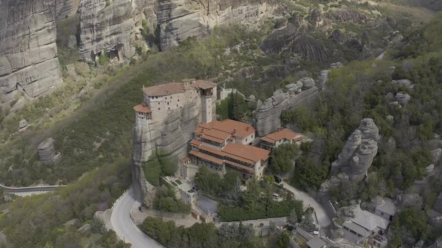 Aerial, Meteora Monasteries, Greece