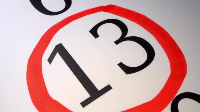13 Marking the date in the calendar with a red marker. The thirteenth day of the month. A time limit or deadline is a particular point in time, by which an objective or task must be accomplished