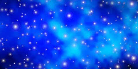 Naklejka na ściany i meble Light BLUE vector pattern with abstract stars.