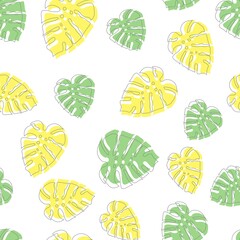 tropical vector print. tropical seamless abstraction. plants for clothing or printing