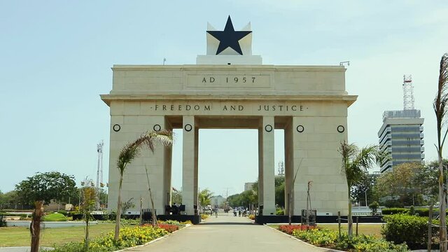 ACCRA,REPUBLIC OF GHANA - APRIL 30,2018:Independence Memorial Arch at Independence Square in the center of Accra