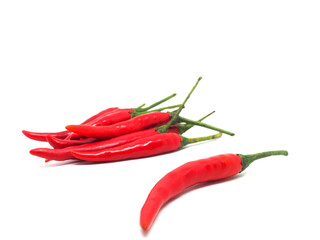 Closeup freshness red chilli on isolated white