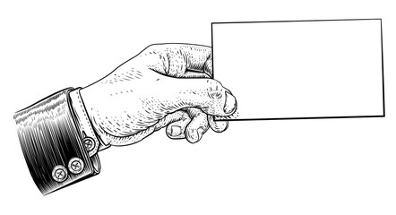 Hand In Suit Holding Business Card Letter Flyer