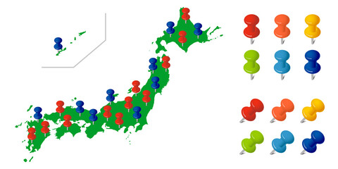 日本地図, 選挙, 全国, 日本, 地図, 全国, マップのベクターアイコンイラスト素材