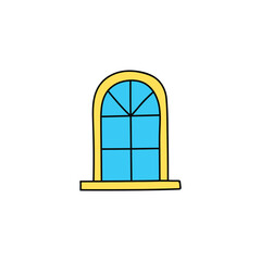 Window icon in color icon, isolated on white background 