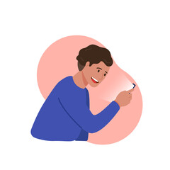 man looking at his phone