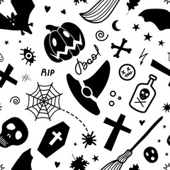 Spooky Halloween seamless background pattern