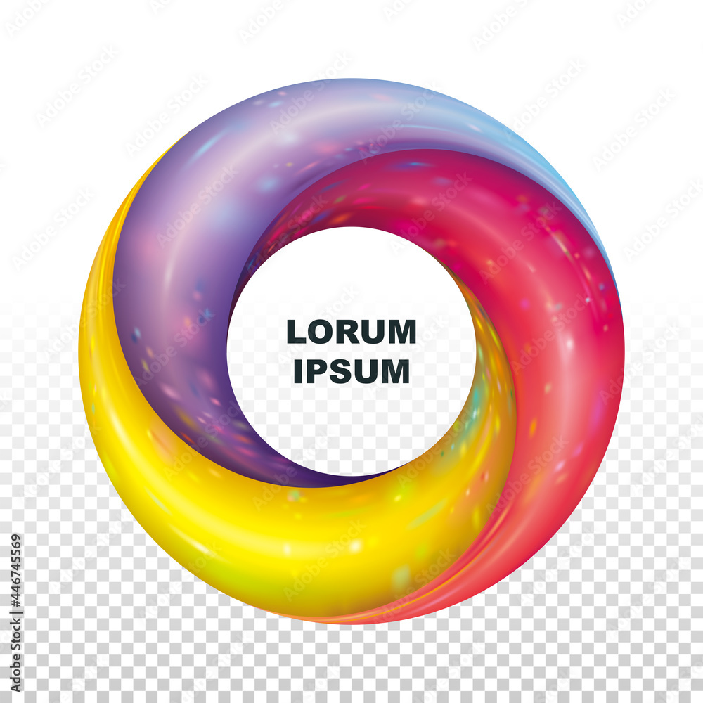 Poster Geometric colors circular frame abstract technology background. 