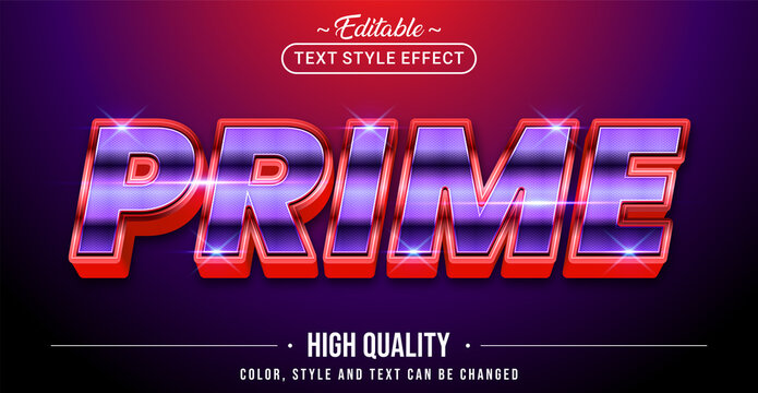 Editable text style effect - Prime text style theme.