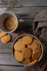 cup of coffee and cookies