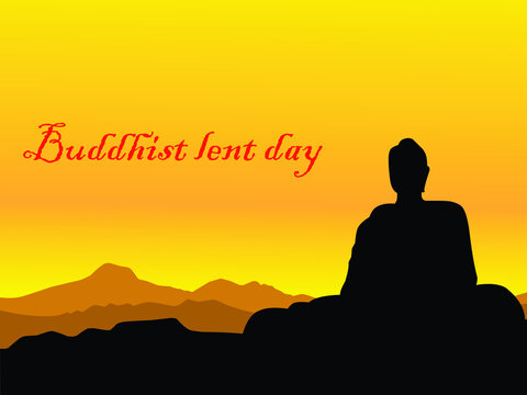 silhouette of buddha at sunset