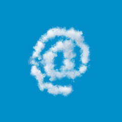 Naklejka premium blue sky, email symbol made of clouds