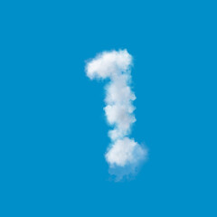 blue sky, number one made of clouds