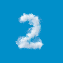 blue sky, number 2 made of clouds