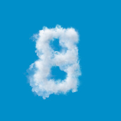 blue sky, number 8 made of clouds