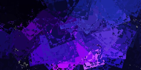 Dark Purple, Pink vector pattern with polygonal shapes.