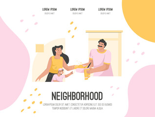 Vector landing page of Neighborhood concept