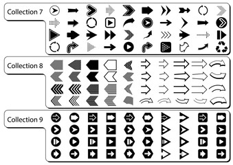 Collection of Black Arrows - 120 Black and White Illustrations for Your Use in Websites or other Graphic Designs, Vector