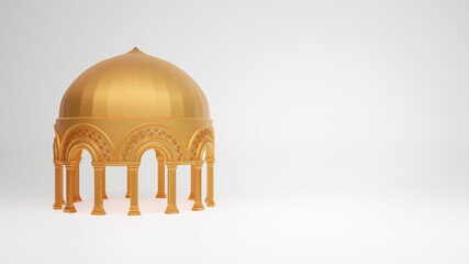 mosque dome decoration background,gold, ramadan, kareem, mawlid, iftar, isra miraj, eid al fitr adha, muharram, 3D, illustration, rendered
