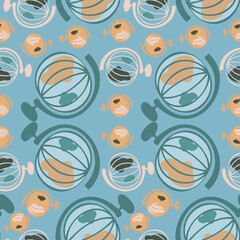 Seamless vector illustration colorful pattern design of a school globe