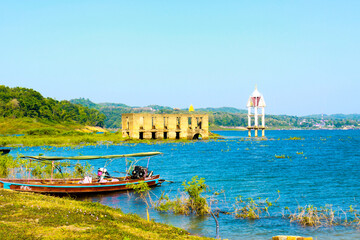 History underwater Buddhist church of Wat Wang Wiwekaram