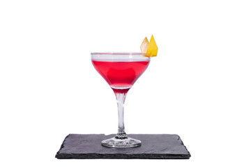 Cosmopolitan cocktail isolated on white background
