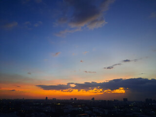 sunset over the city