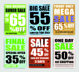 Sale banner templates, posters, email and newsletter designs. Set of season sale templates
