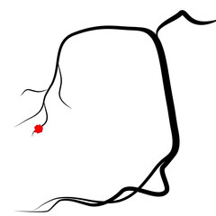 A tree with red flower.