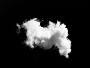 White clouds isolated on black background