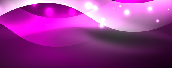 Shiny glowing neon wave, light lines abstract background. Magic energy and motion concept. Vector wallpaper template