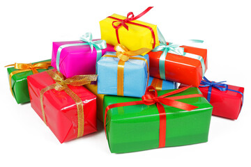 new year gifts isolated on white background, close-up