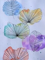 colorful watercolor background pattern painting original art design