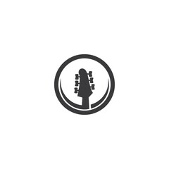 Guitar logo flat design