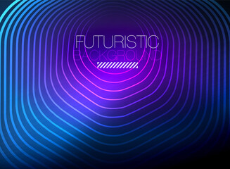 Neon color square shape lines abstract background. Shiny magic energy and motion concept, vector abstract wallpaper background