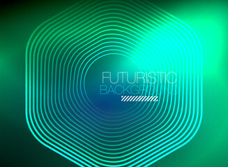 Neon color square shape lines abstract background. Shiny magic energy and motion concept, vector abstract wallpaper background