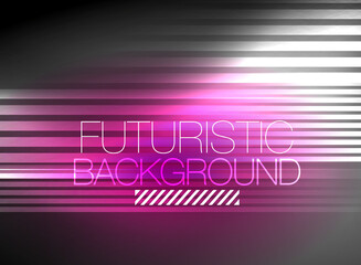 Bright neon color techno abstract background, shiny glowing neon lines in the dark background