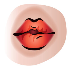 lips with the red lipstick vector