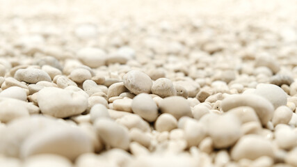White round pebbles.