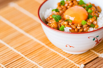 納豆　卵かけご飯　TKG　【 朝 ごはん イメージ 】
